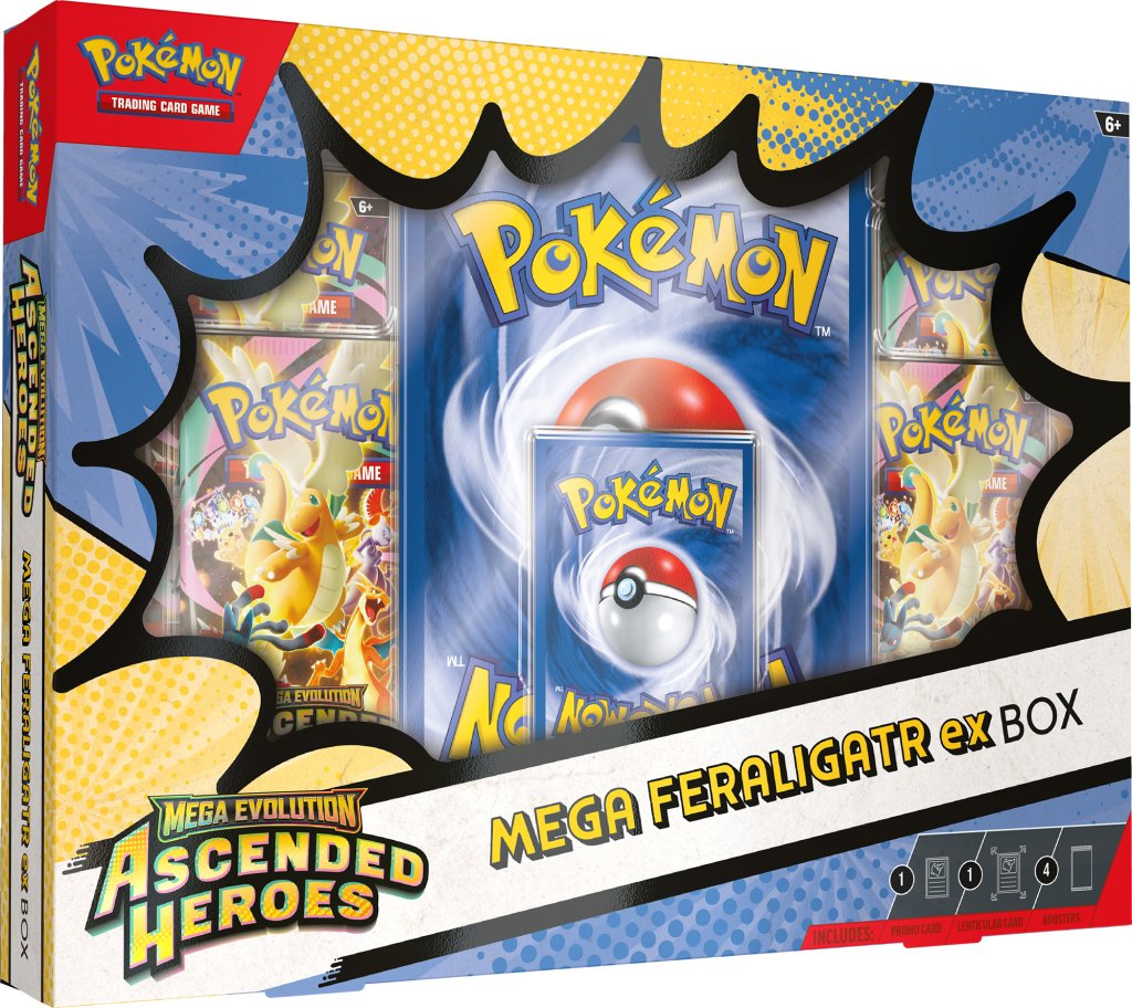 PRE ORDER Mega Evolution—Ascended Heroes Mega Meganium ex Box, Mega Emboar ex Box, or Mega Feraligatr ex Box