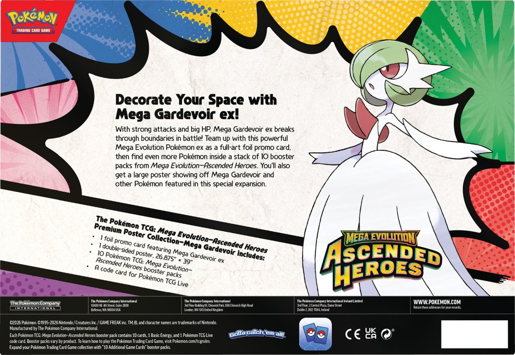 PRE ORDER Pokémon TCG: Mega Evolution—Ascended Heroes Premium Poster Collection—Mega Lucario or Mega Gardevoir