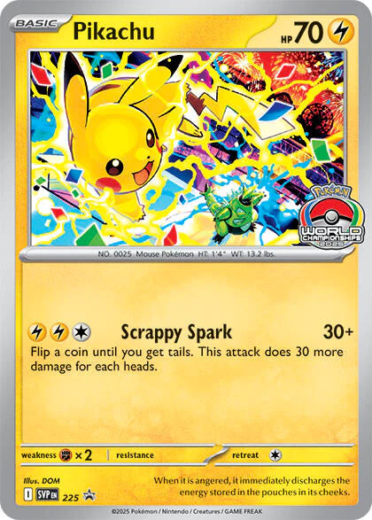 Pokemon Pikachu (World Championship 2025) 225 Scarlet &amp; Violet Promo NM