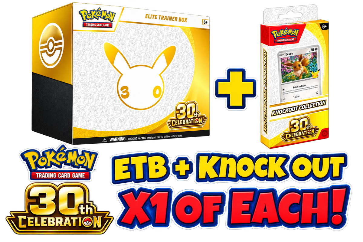 Pokémon 30th CELEBRATION ANNIVERSARY- ELITE TRAINER BOX ETB &amp; KNOCKOUT COLLECTION BOX
