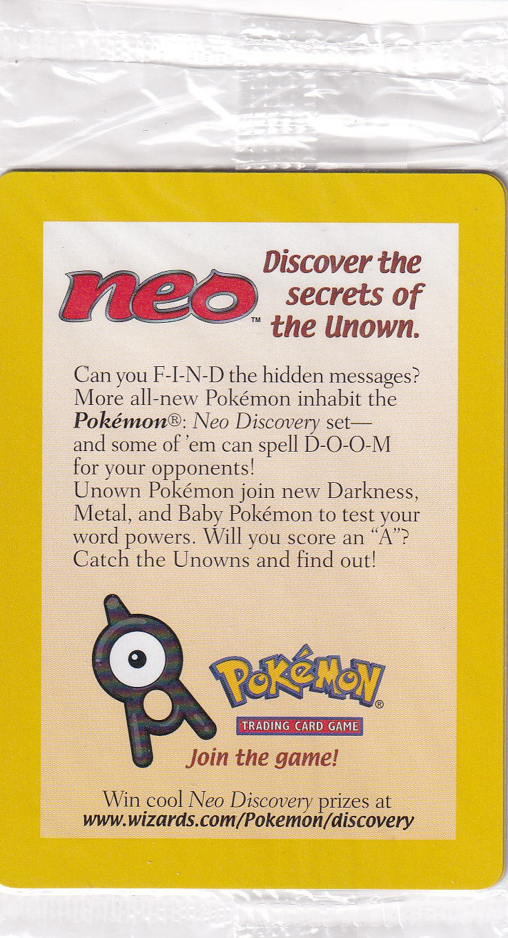 Sealed 2001 Entei Reverse Holo Pokemon Neo Discovery Black Star Movie Promo