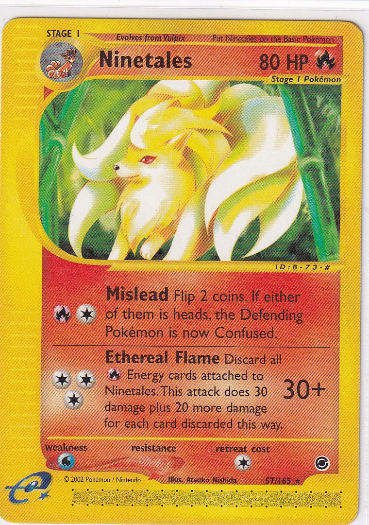 Pokemon TCG Ninetales 057/165 Expedition Base Non Holo ereader