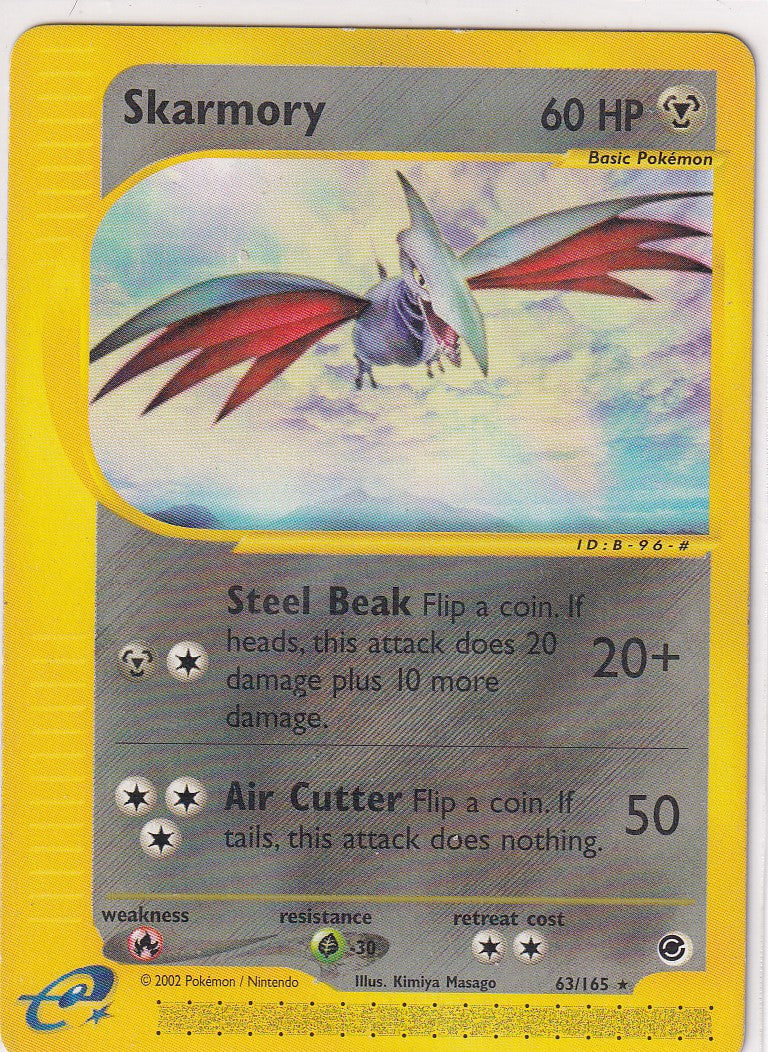 Skarmory - 63/165 - Rare - Expedition Base Set - Pokemon Card - HP\LP