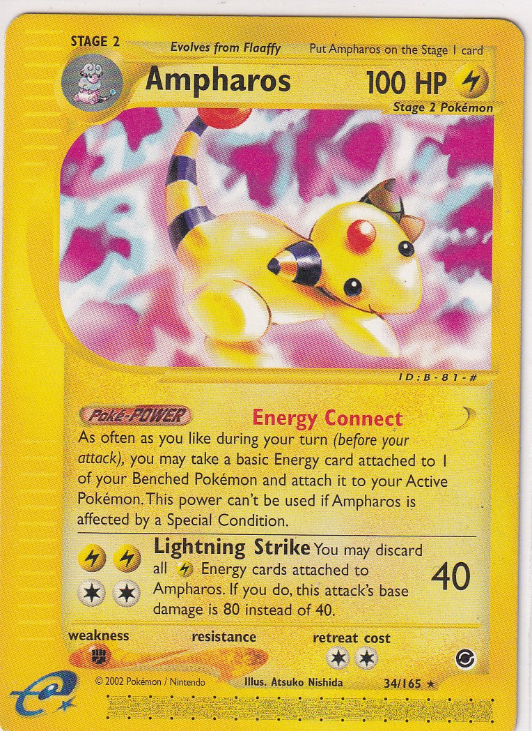 Pokemon Card - Ampharos Expedition Base Set 34/165 Rare