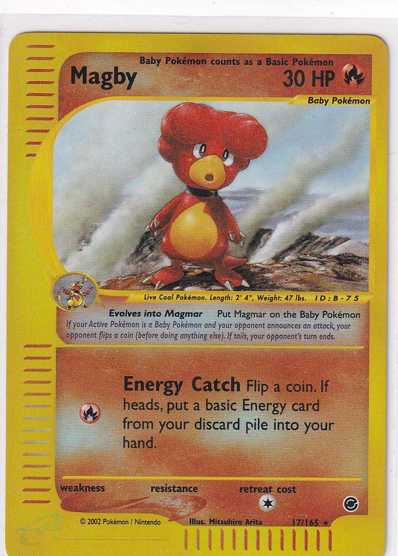 Magby 17/165 - Reverse Holo Expedition Set Pokemon Card NM