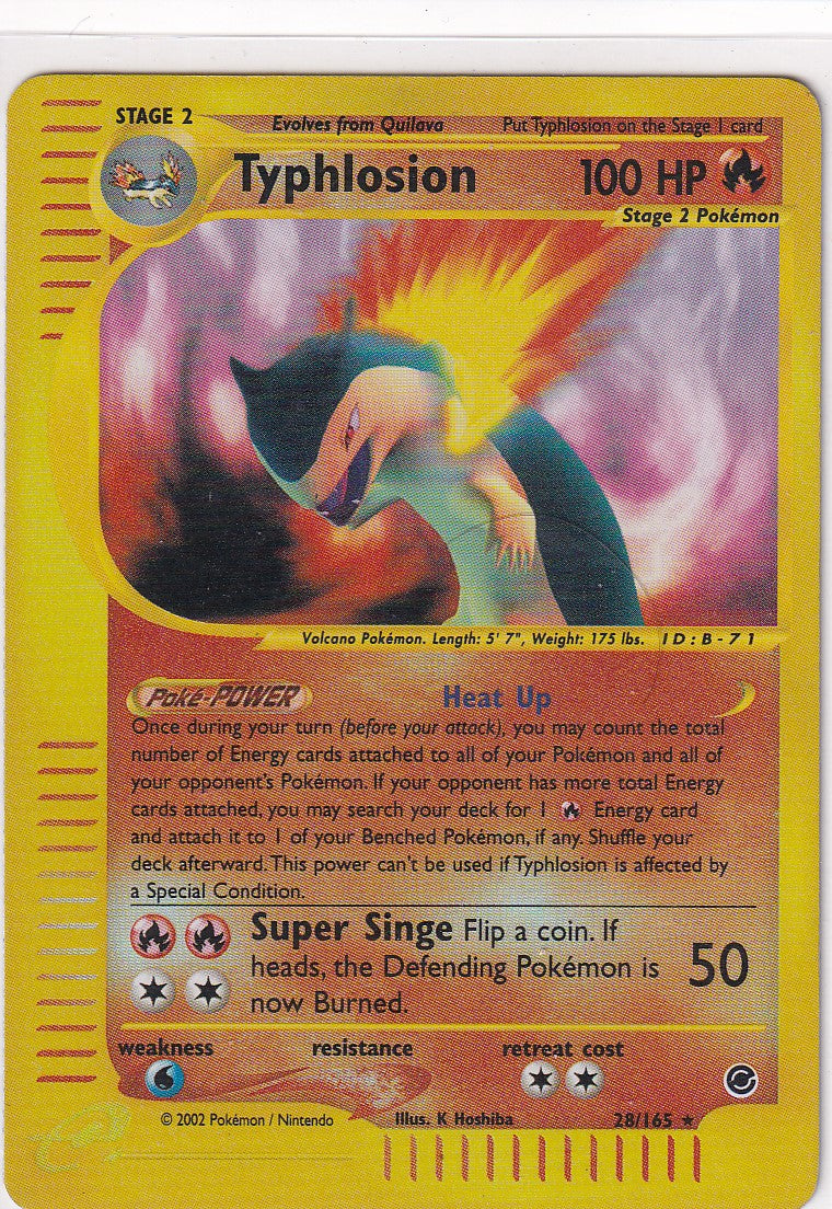 Typhlosion #28 Pokemon Expedition - NM REVERSE HOLO