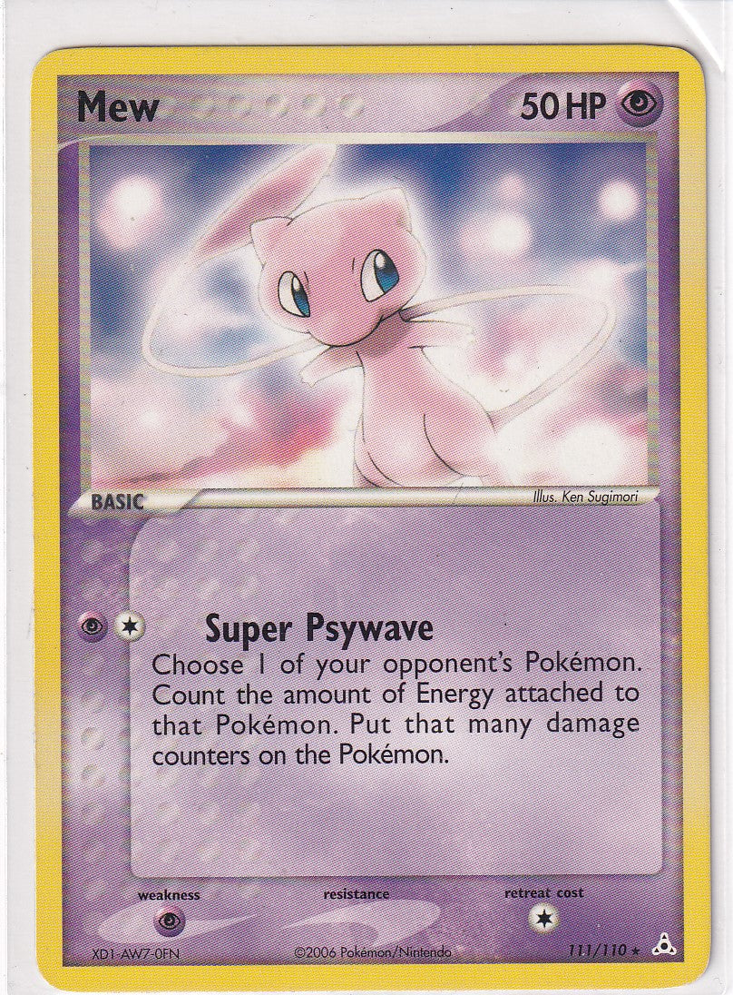 Mew (Non-Holo DVD Promo) Promo Secret Rare Pokemon Holon Phantoms 111/110 NM