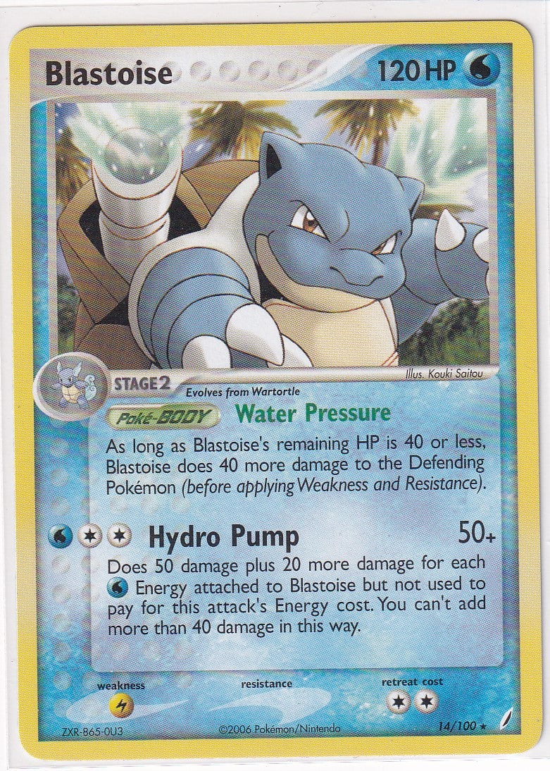 2006 Blastoise 14/100 EX Crystal Guardians Regular Rare Pokemon Card