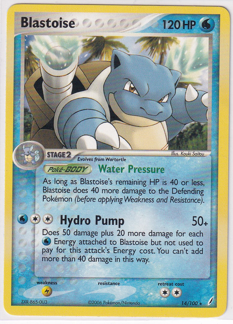 2006 Blastoise 14/100 EX Crystal Guardians Regular Rare Pokemon Card