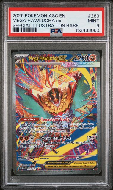 PSA 9 2026 POKEMON ASC EN-ASCENDED HEROES #283 MEGA HAWLUCHA ex SPECIAL ILLUSTRATION RARE