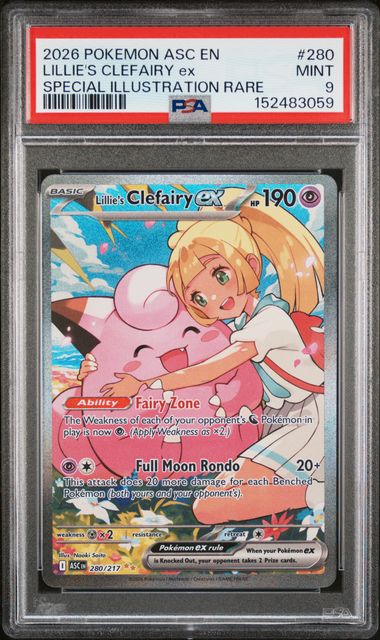 PSA 9 2026 POKEMON ASC EN-ASCENDED HEROES #280 LILLIE'S CLEFAIRY ex SPECIAL ILLUSTRATION RARE