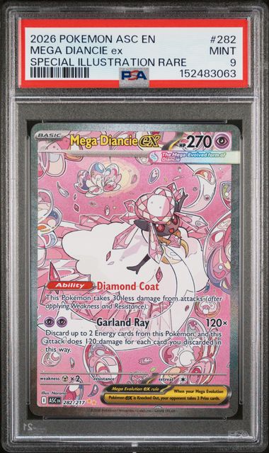 PSA 9 2026 POKEMON ASC EN-ASCENDED HEROES #282 MEGA DIANCIE ex SPECIAL ILLUSTRATION RARE