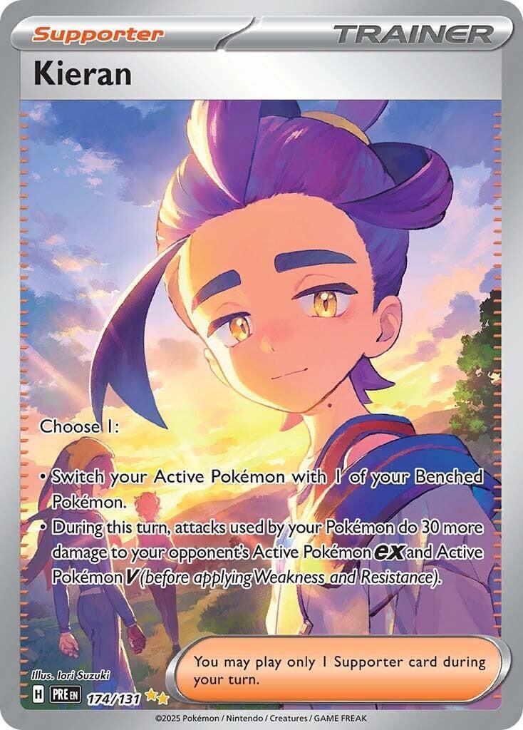 2025 Pokemon Prismatic Evolutions 174/131 Kieran Special Illustration Rare